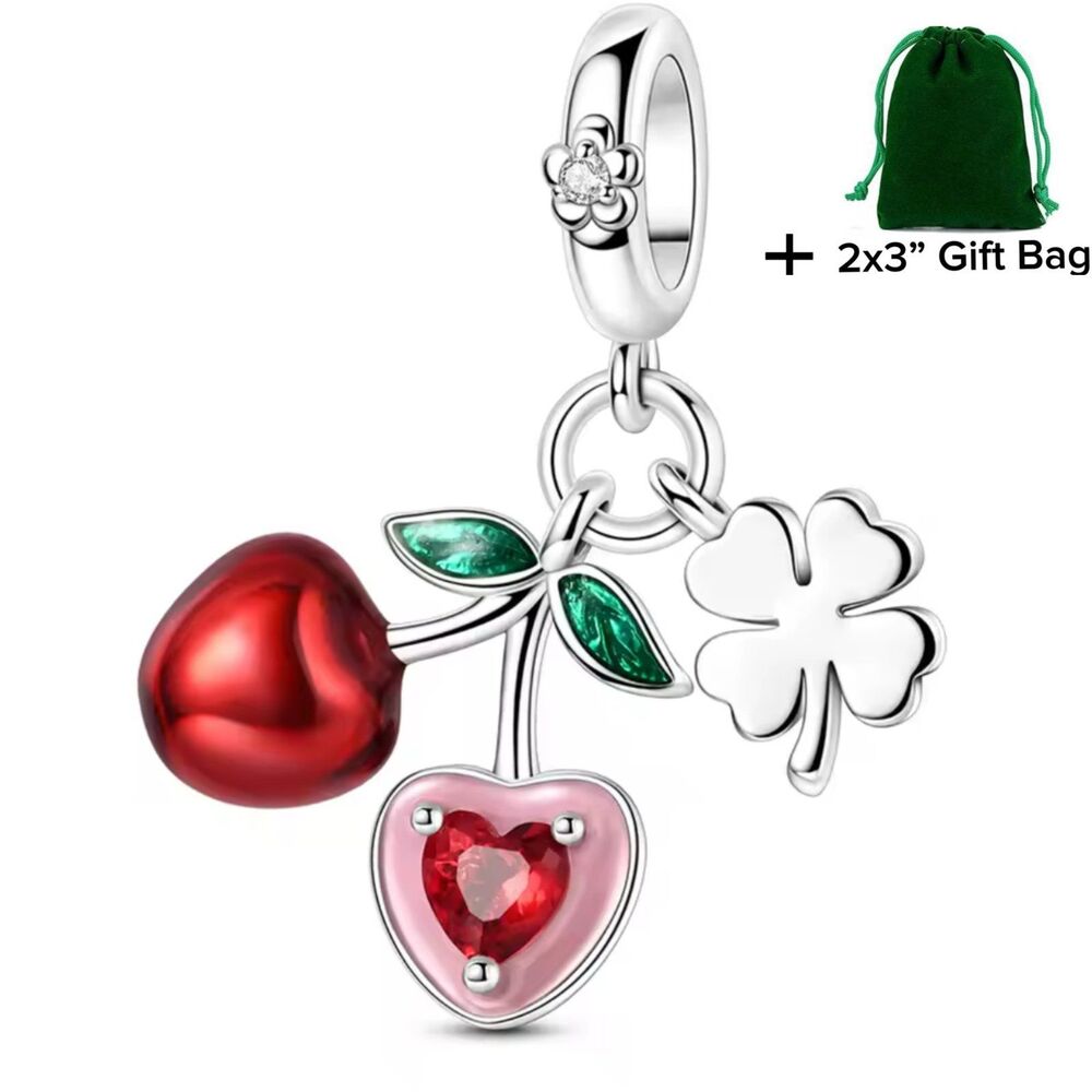 Cherry Dangle Charm | 925 Silver | Brand New